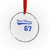 Personalized 67 Jersey Number Crystal Glass Ornament Custom Name Numbered Uniform Sports Team 67th Birthday TS10