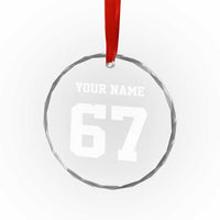 Personalized 67 Jersey Number Crystal Glass Ornament Custom Name Varsity Sports 67th Birthday - Wonder Print Shop