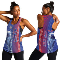 Personalized Afro-Haiti Football Women Racerback Tank 2026 Grenadye Alaso Blue Version - Wonder Print Shop