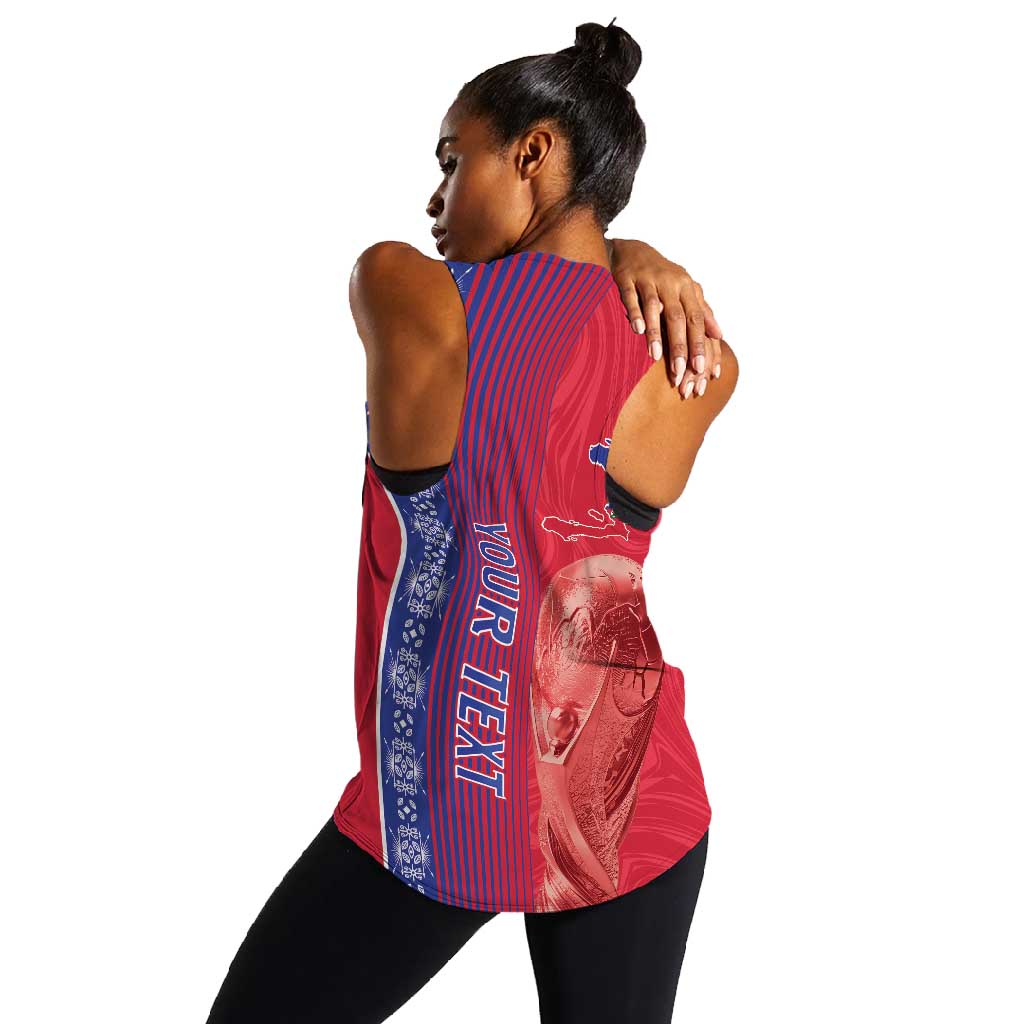Personalized  Afro-Haiti Football Women Racerback Tank 2026 Grenadye Alaso Red Version - Wonder Print Shop