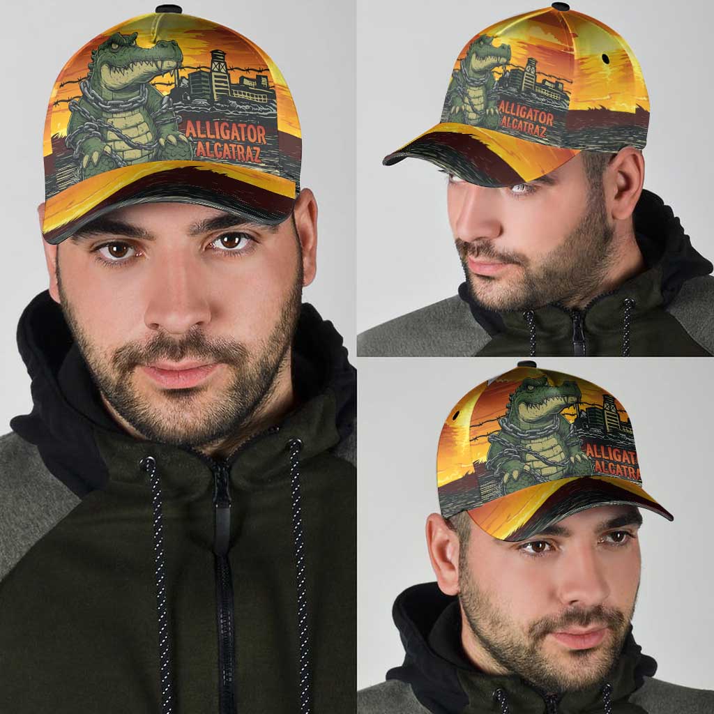 Personalized Alligator Alcatraz Classic Cap Gator Island Prison Retro Sunset - Wonder Print Shop