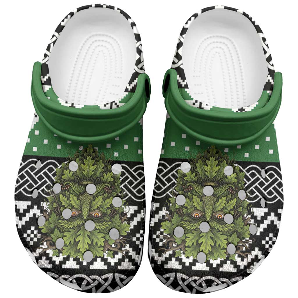 Anglesey Wales Christmas Clogs Shoes Green Man Celtic Knot - Wonder Print Shop