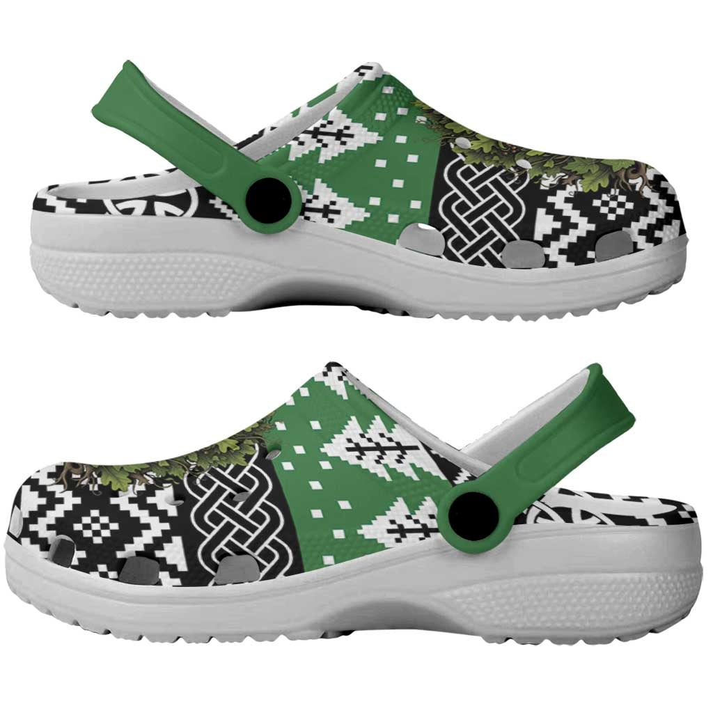 Anglesey Wales Christmas Clogs Shoes Green Man Celtic Knot - Wonder Print Shop