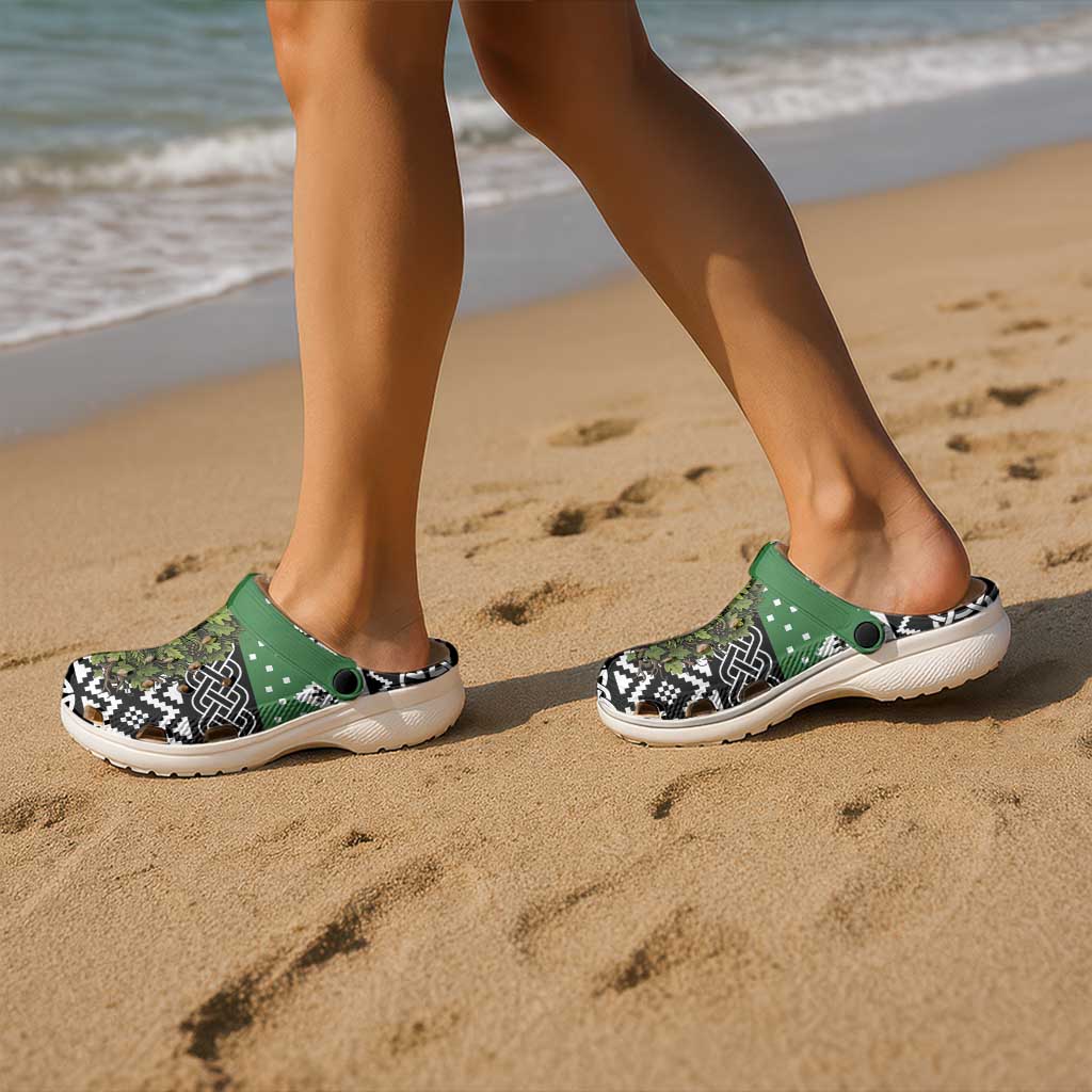 Anglesey Wales Christmas Clogs Shoes Green Man Celtic Knot - Wonder Print Shop