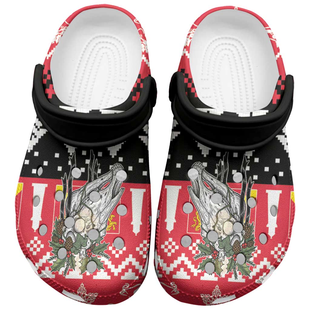 Anglesey Wales Christmas Clogs Shoes Mari Lwyd Celtic Knot Style - Wonder Print Shop