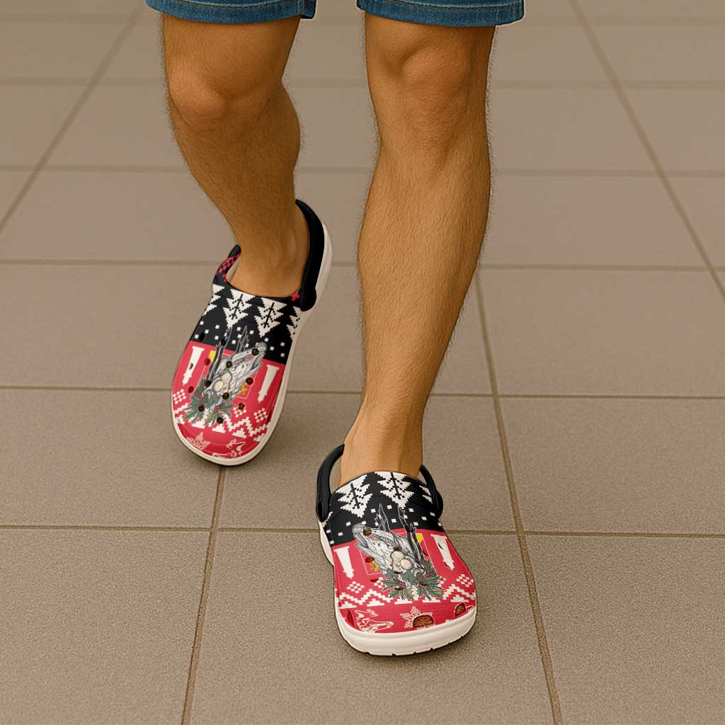 Anglesey Wales Christmas Clogs Shoes Mari Lwyd Celtic Knot Style - Wonder Print Shop