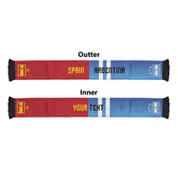 Personalized Argentina and Spain Football Mashup Soccer Scarf Final 2026