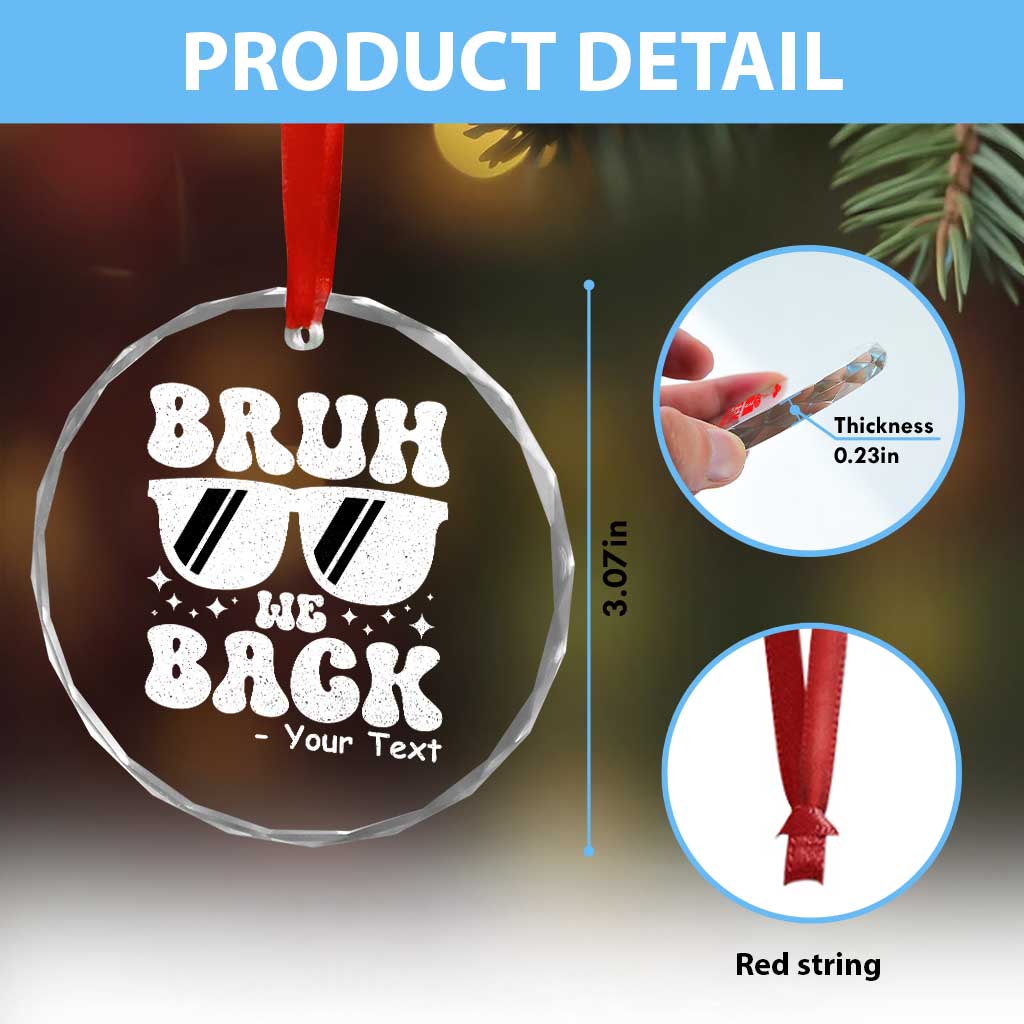 Personalized Back To School Crystal Glass Ornament Custom Name Happy First Day Of School - Wonder Print Shop