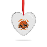 Personalized Basketball Daddy Heart Crystal Glass Ornament Custom Number First Time Dad Pregnancy Announcement