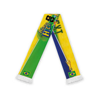 Personalized Brasil Rumo ao Hexa 26 Soccer Scarf World Trophy Gold Tropical Plants Carnival Style