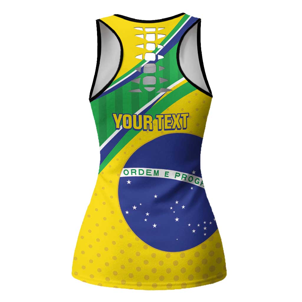 Personalized Brazil Football Hollow Tank Top Vamos Canarinho