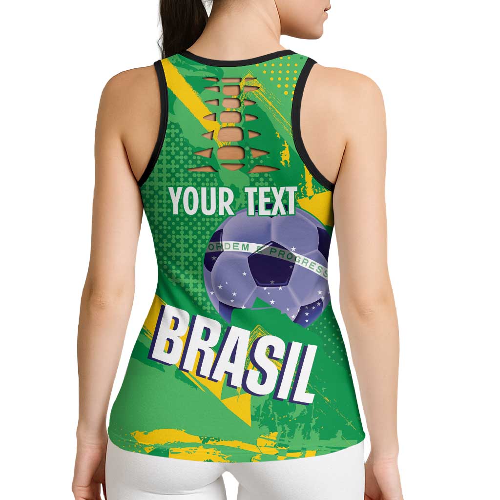Personalized Brazil Football Hollow Tank Top Vamos Selecao Brushes Style