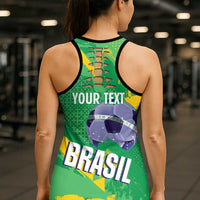 Personalized Brazil Football Hollow Tank Top Vamos Selecao Brushes Style