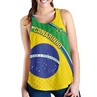 Personalized Brazil Football Women Racerback Tank Vamos Canarinho