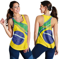 Personalized Brazil Football Women Racerback Tank Vamos Canarinho