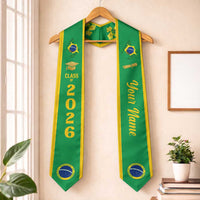Personalized Brazil Graduation Stole Golden Trumpet Flower