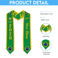 Personalized Brazil Graduation Stole Golden Trumpet Flower