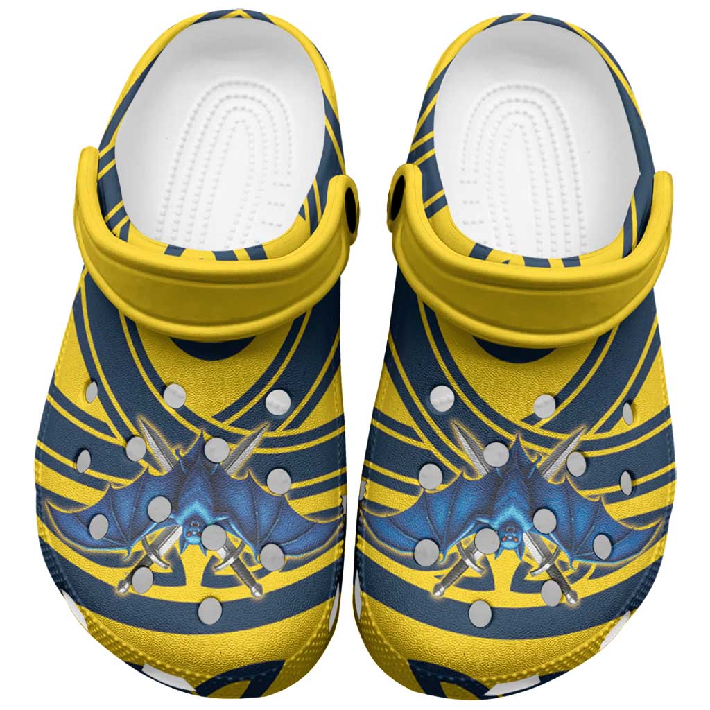 Brecknockshire Wales Clogs Shoes Welsh Celtic Bat And Swords Design - Wonder Print Shop