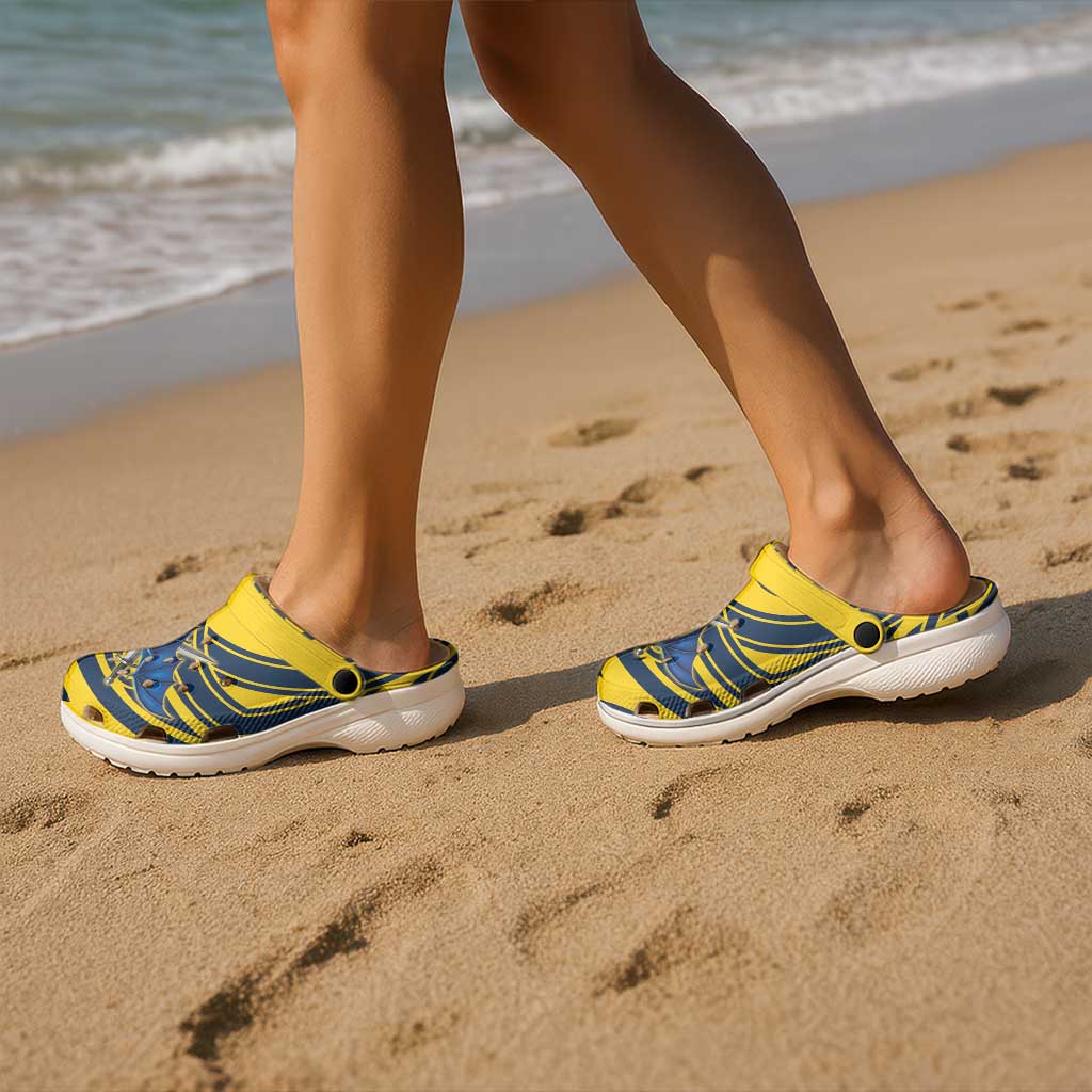 Brecknockshire Wales Clogs Shoes Welsh Celtic Bat And Swords Design - Wonder Print Shop