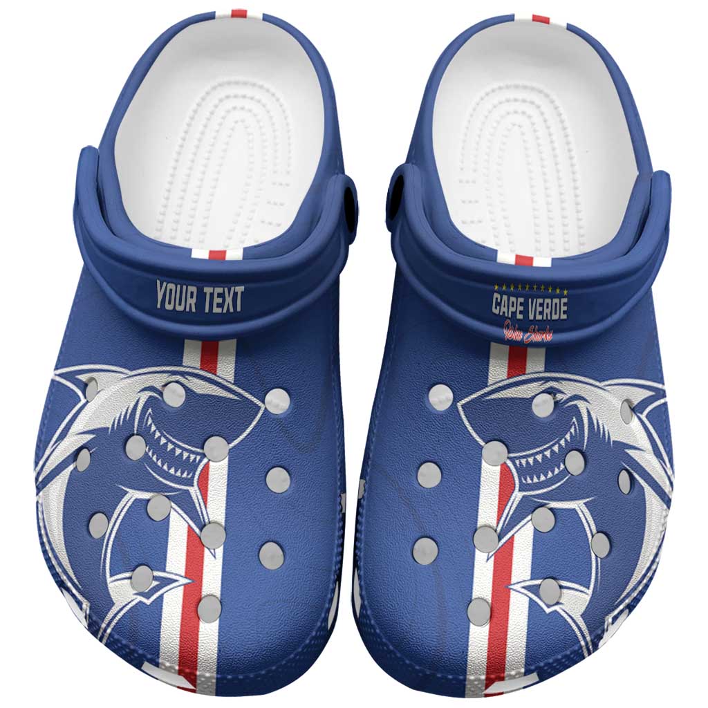 Personalized Cape Verde Football Clogs Shoes Go Champions Blue Sharks - Wonder Print Shop