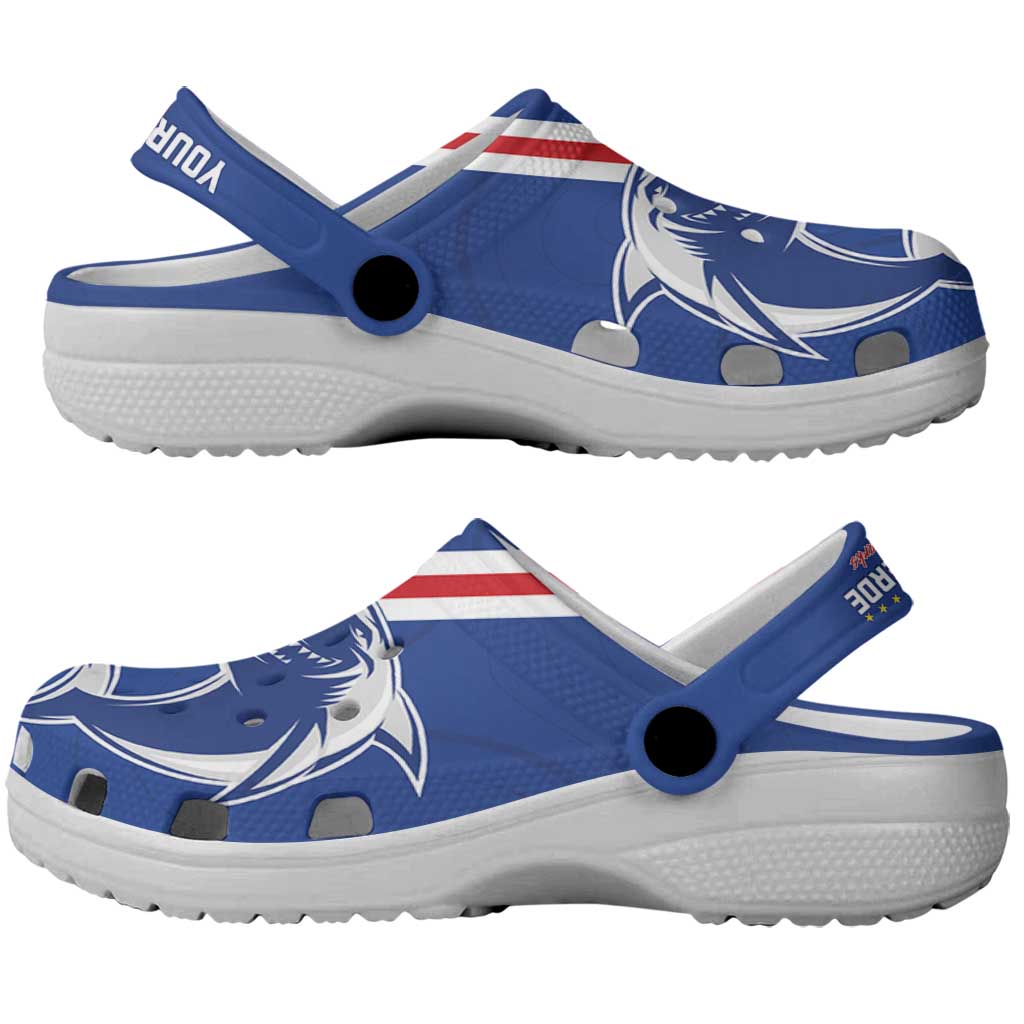 Personalized Cape Verde Football Clogs Shoes Go Champions Blue Sharks - Wonder Print Shop