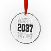 Personalized Class of 2037 Crystal Glass Ornament Custom Name Grow With Me To Graduation - Wonder Print Shop