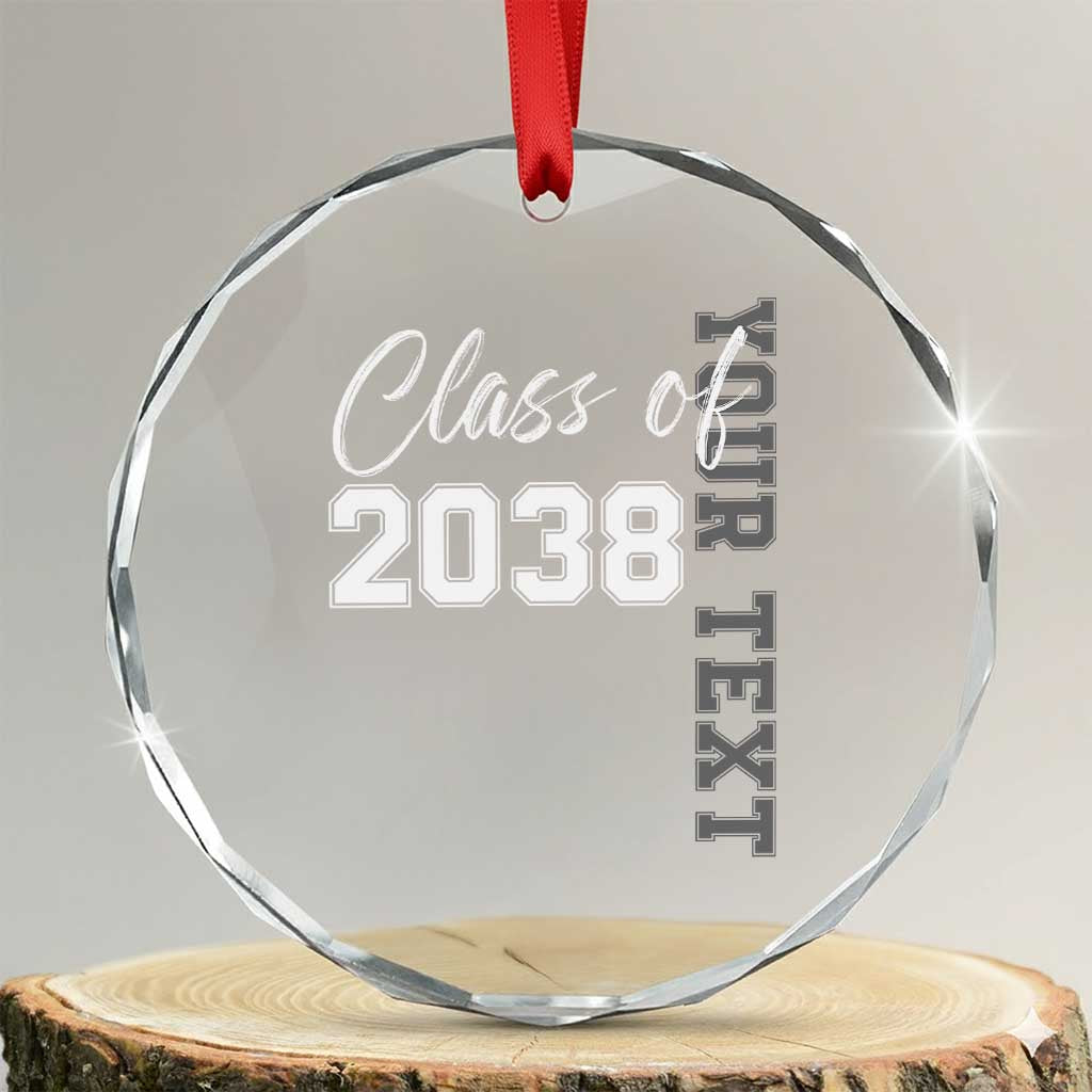 Personalized Class of 2038 Crystal Glass Ornament Custom Name Grow With Me Count Down Graduating TS10
