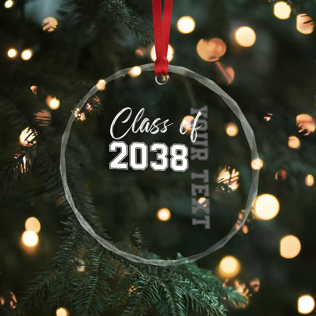 Personalized Class of 2038 Crystal Glass Ornament Custom Name Grow With Me Count Down Graduating TS10