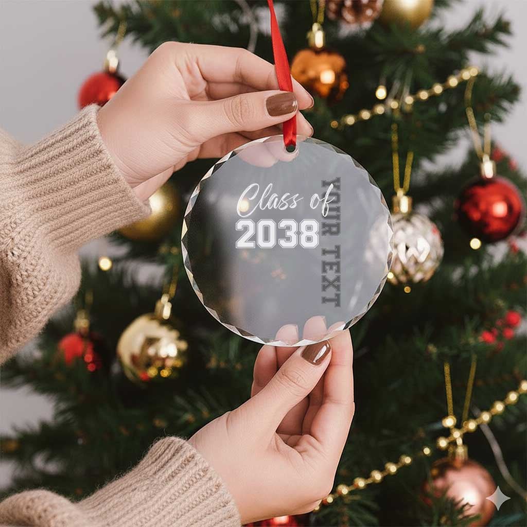 Personalized Class of 2038 Crystal Glass Ornament Custom Name Grow With Me Count Down Graduating TS10