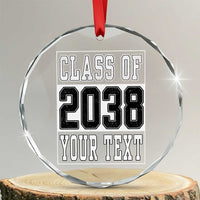 Personalized Class of 2038 Crystal Glass Ornament Custom Name Grow With Me To Graduation - Wonder Print Shop