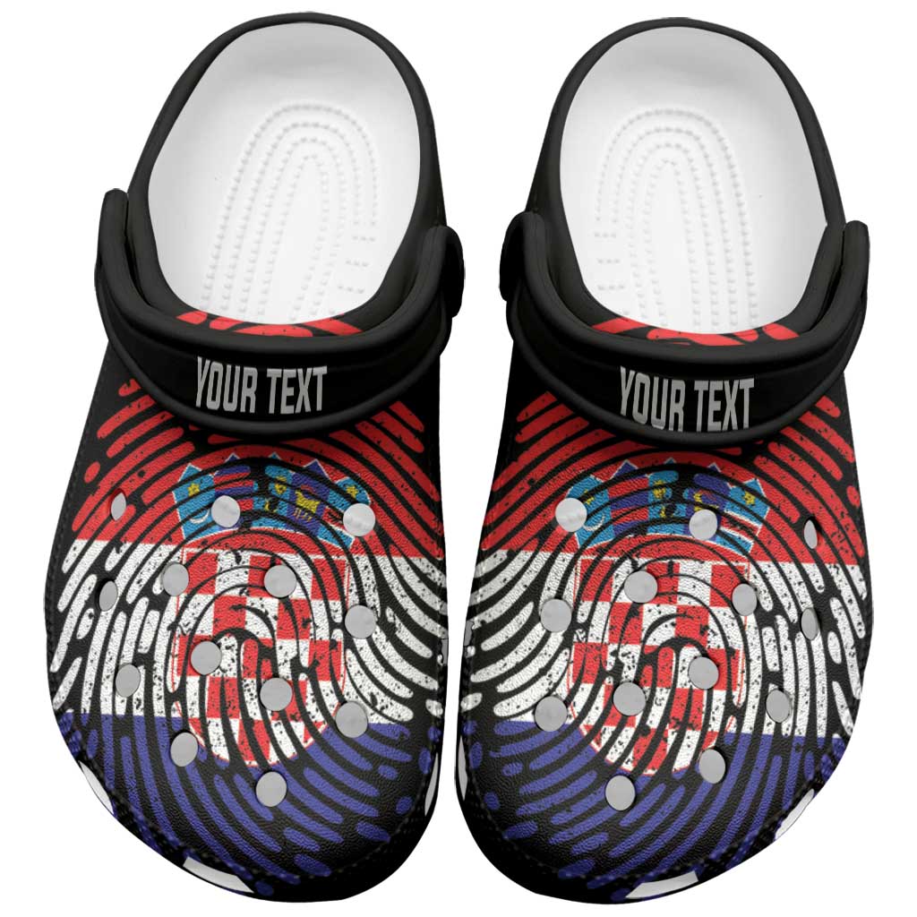 Personalized Croatia Clogs Shoes DNA Flag Croatian Fingerprint Art