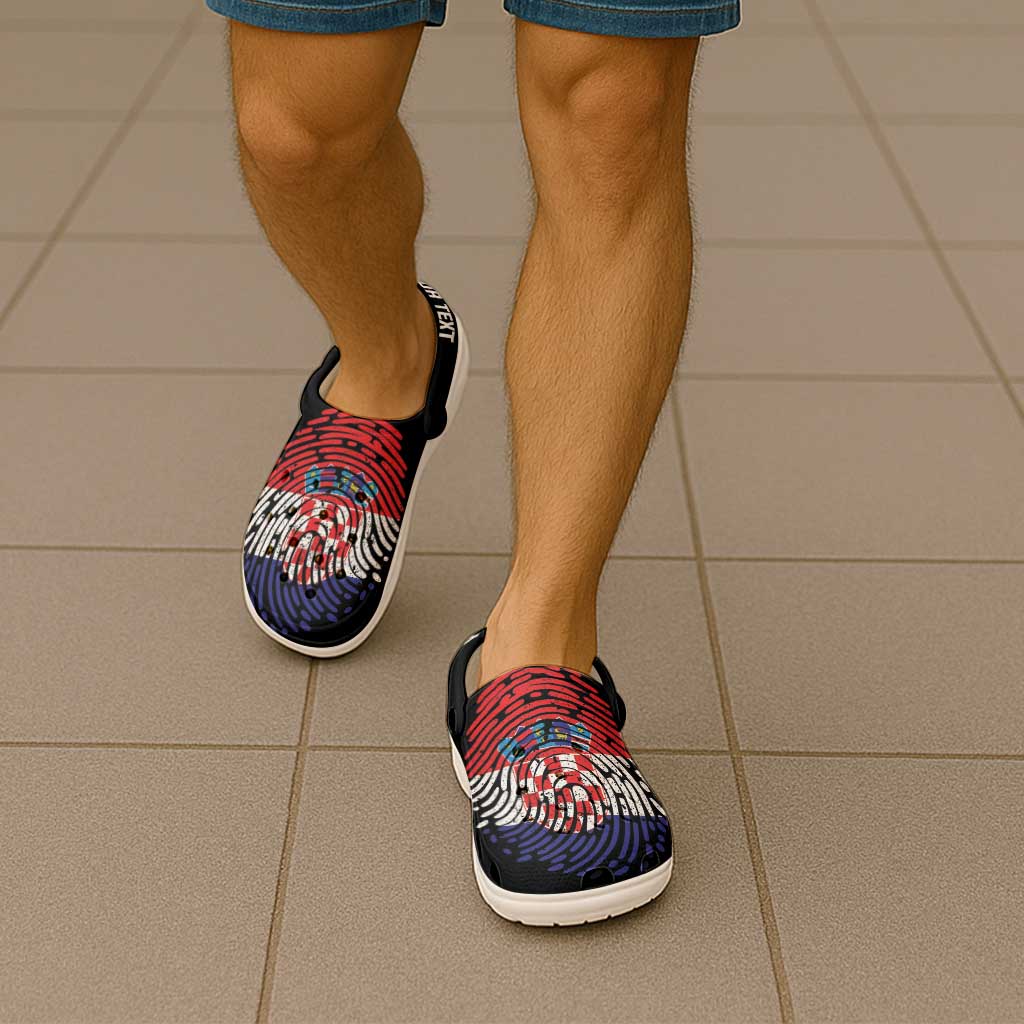 Personalized Croatia Clogs Shoes DNA Flag Croatian Fingerprint Art