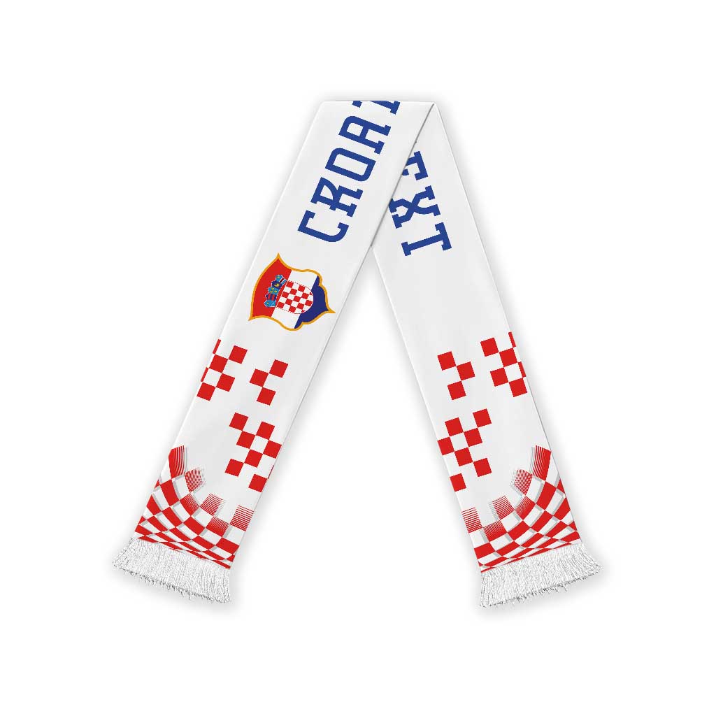 Personalized Croatia National Football Soccer Scarf Dynamic Red Heritage Checkerboard Pattern