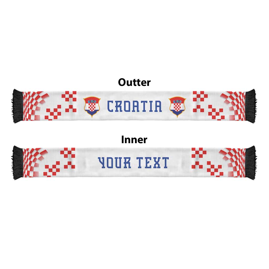 Personalized Croatia National Football Soccer Scarf Dynamic Red Heritage Checkerboard Pattern