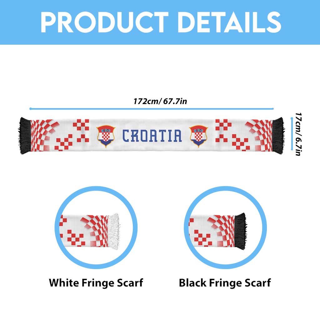 Personalized Croatia National Football Soccer Scarf Dynamic Red Heritage Checkerboard Pattern