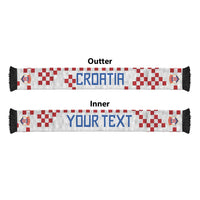 Personalized Croatia National Football Soccer Scarf Red Checkerboard Glagolitic Script Geometric Pattern Art