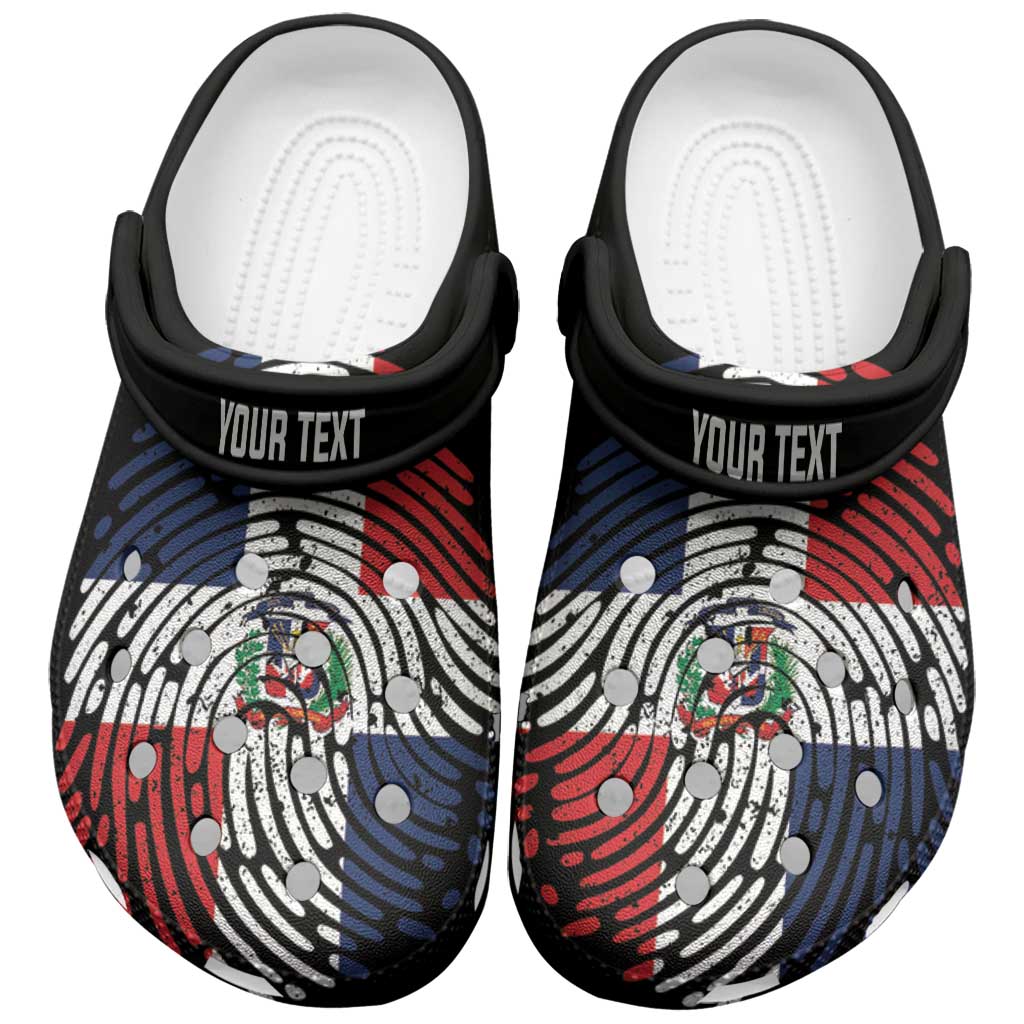 Personalized Dominican Republic Clogs Shoes DNA Flag Dominican Fingerprint Art