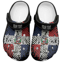 Personalized Dominican Republic Clogs Shoes DNA Flag Dominican Fingerprint Art