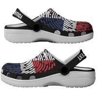 Personalized Dominican Republic Clogs Shoes DNA Flag Dominican Fingerprint Art