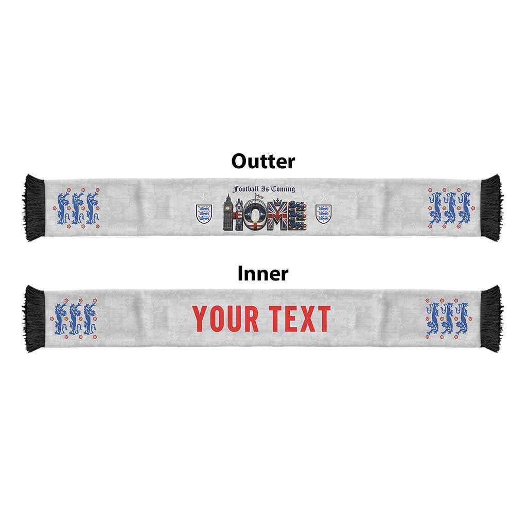 Personalized England National Football Soccer Scarf Football is Coming Home Typography Sporty Style