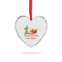 Personalized First Xmas Heart Crystal Glass Ornament Custom Name Baby Gingerbread My 1st Xmas - Wonder Print Shop