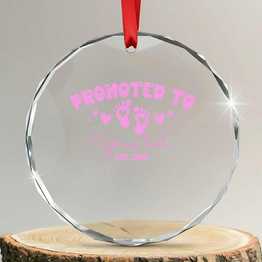 Personalized Gender Reveal Crystal Glass Ornament Custom Text Baby Girl Reveal Pink Family Matching - Wonder Print Shop
