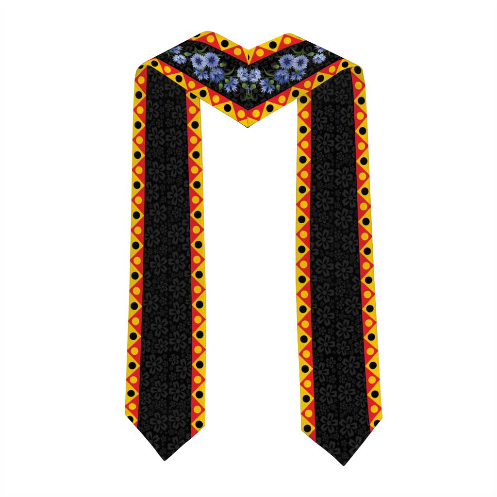 Personalized Germany Graduation Stole Coat of Arms with Cornflower