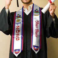 Personalized Haiti Graduation Stole Ayiti Coat of Arms Veve Pattern