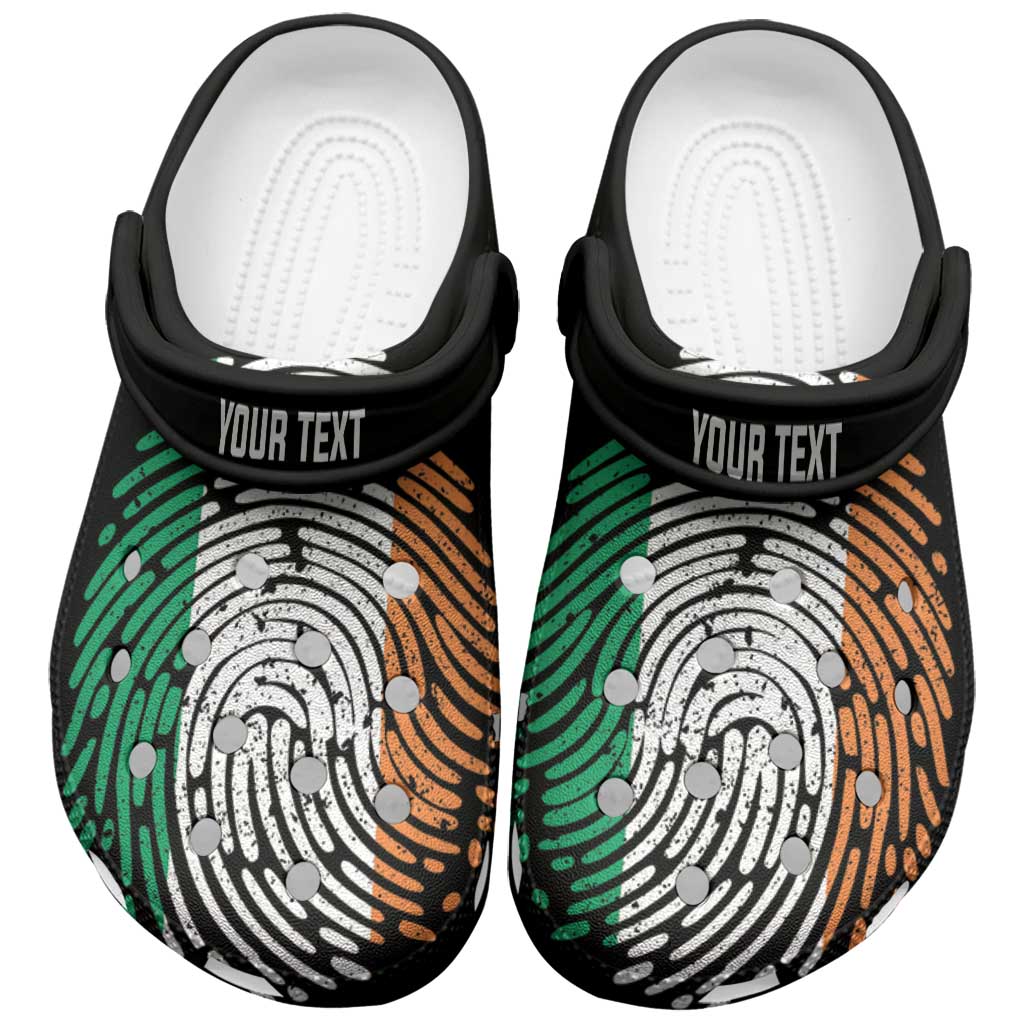 Personalized Ireland Clogs Shoes DNA Flag Irish Fingerprint Art