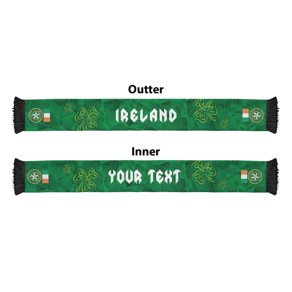 Personalized Ireland Football Soccer Scarf Shamrock Celtic Geometric Sport