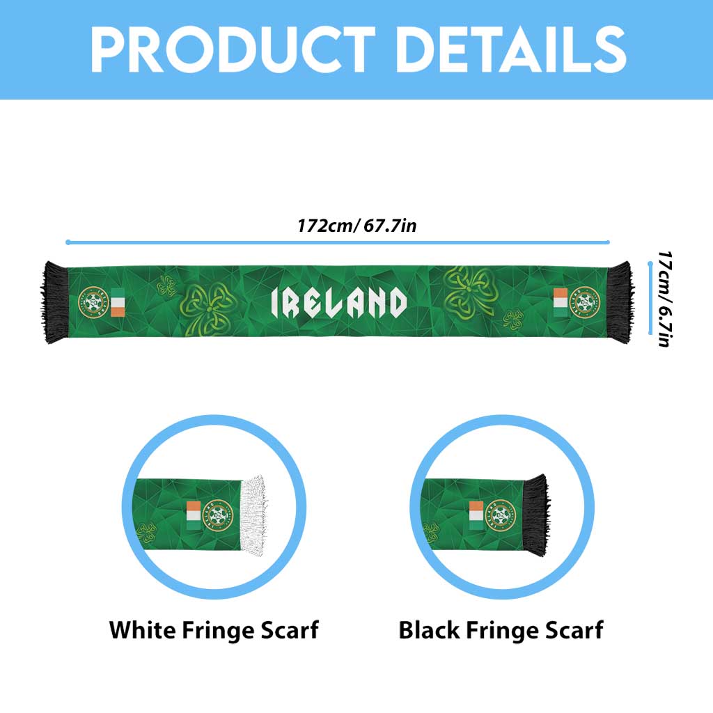 Personalized Ireland Football Soccer Scarf Shamrock Celtic Geometric Sport