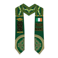 Personalized Ireland Graduation Stole Irish Celtic Knot Shamrock Design