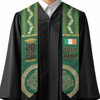 Personalized Ireland Graduation Stole Irish Celtic Knot Shamrock Design