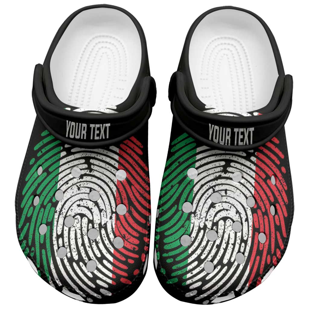 Personalized Italy Clogs Shoes DNA Flag Italian Fingerprint Art